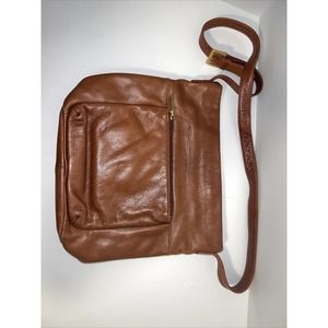 STONE MOUNTAIN Brown Medium Leather Shoulder Hobo Tote Satchel Purse Bag
